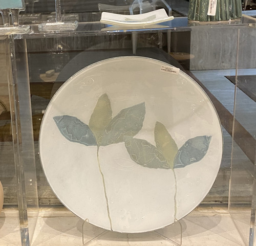 Round fusing glass platter - Plat rond 40cm verre fusionne